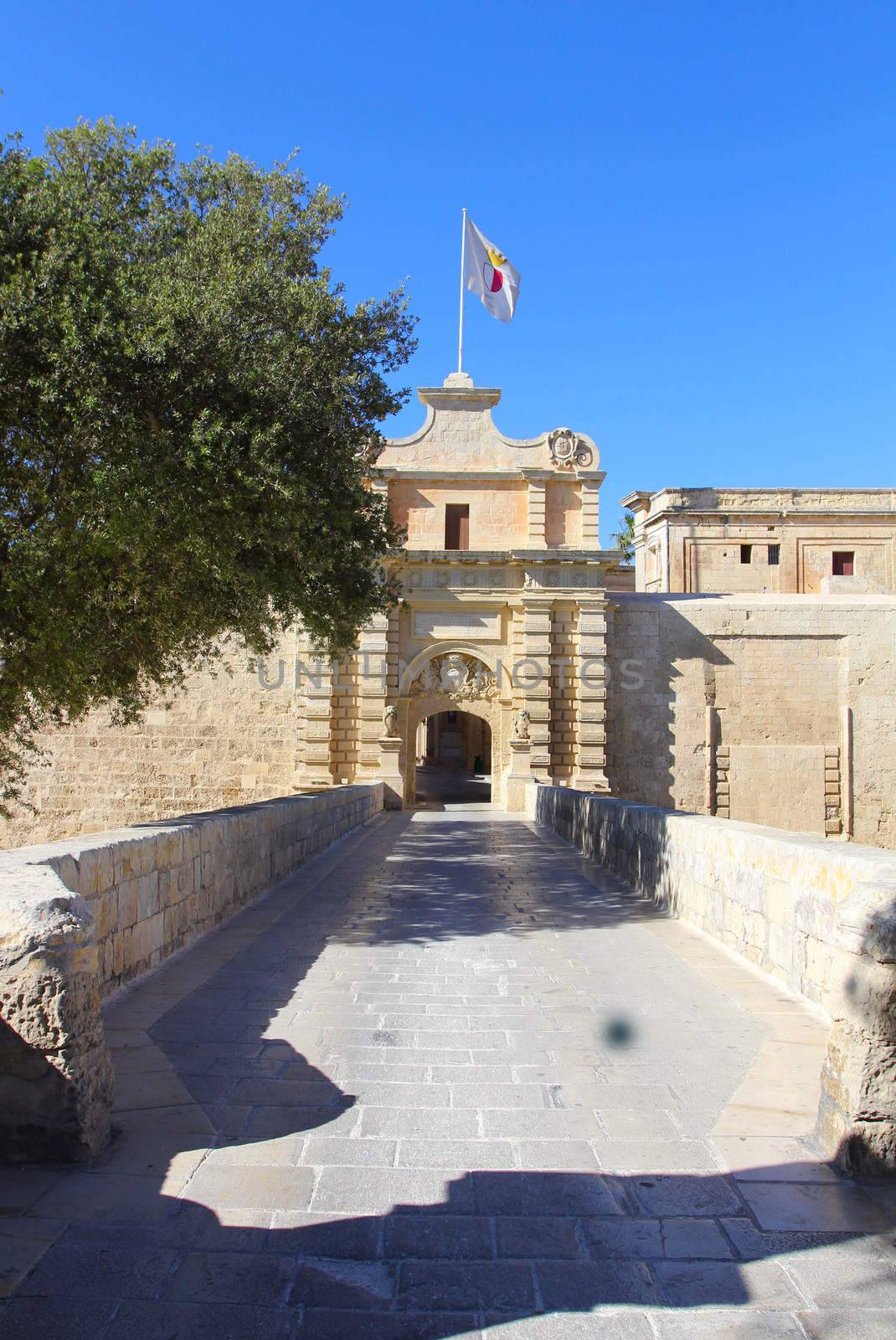 The entrance to Mdina, former capital of Malta, Europe