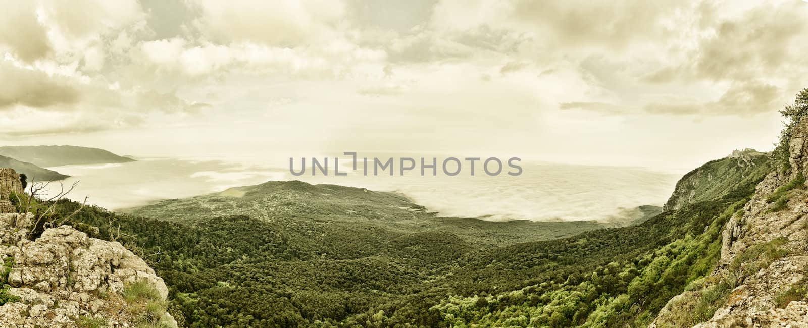 Panorama of Mountain Landscape from Crimea .