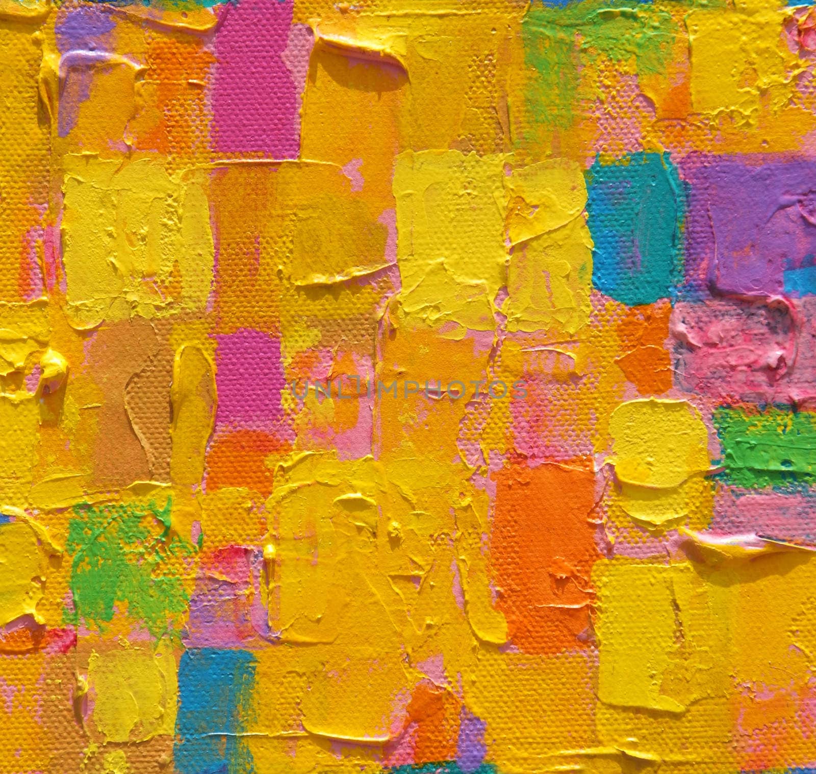"Yellow painting" Texture, background and Colorful Image of an original Abstract Painting on Canvas 