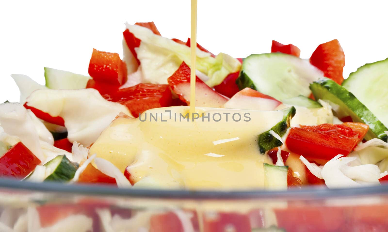 Vegetable salad mix with mayonnaise