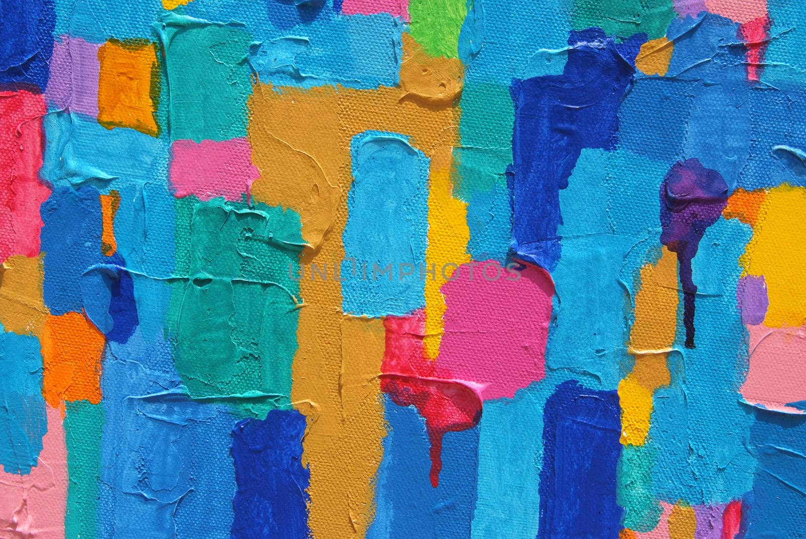 "Blue Land 2013" Texture, background and Colorful Image of an original Abstract Painting on Canvas 