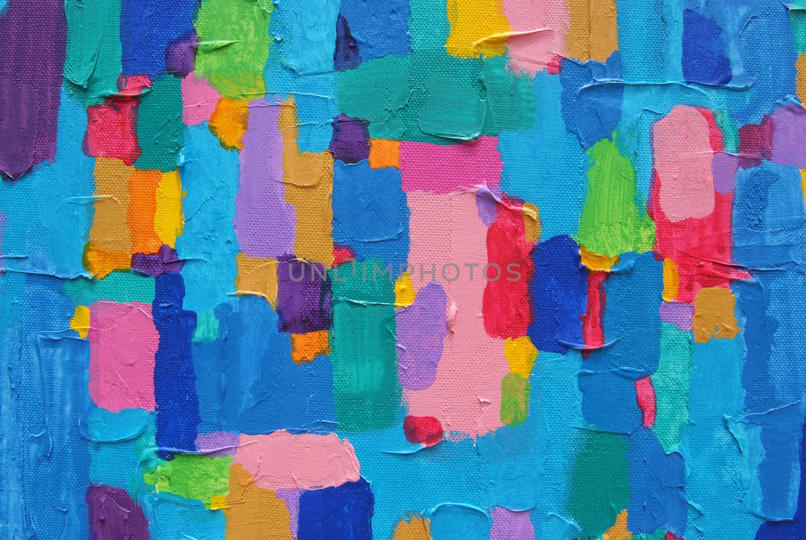 "Blue Land 2013" Texture, background and Colorful Image of an original Abstract Painting on Canvas 