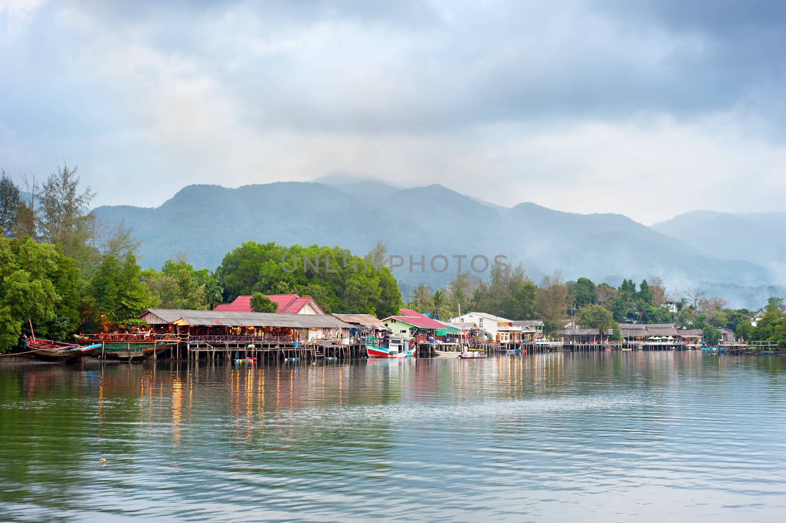 Traditional Thailand village on Koh Chang island