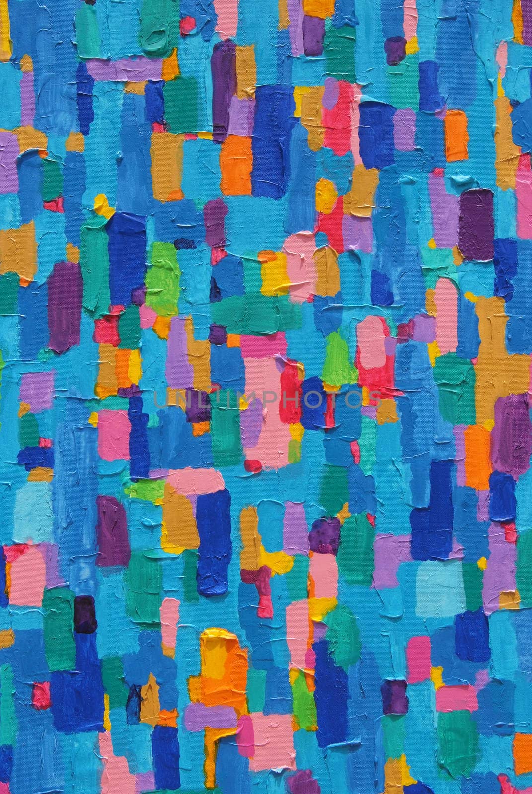 "Blue Land 2013" Texture, background and Colorful Image of an original Abstract Painting on Canvas 