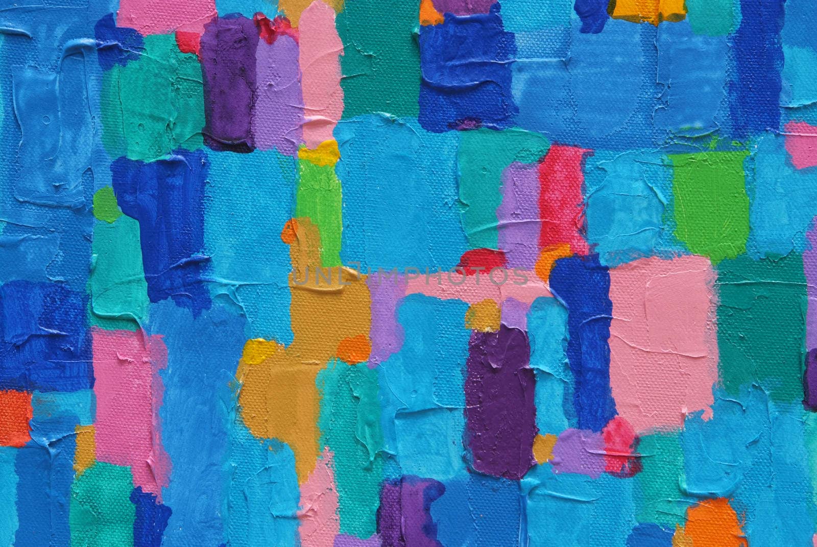 "Blue Land 2013" Texture, background and Colorful Image of an original Abstract Painting on Canvas 