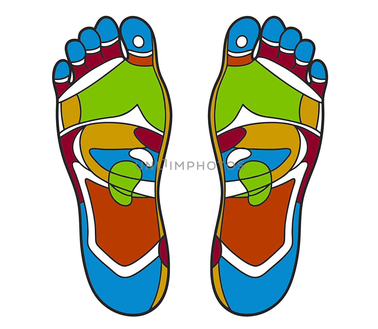 Foot massage , detail and symbol