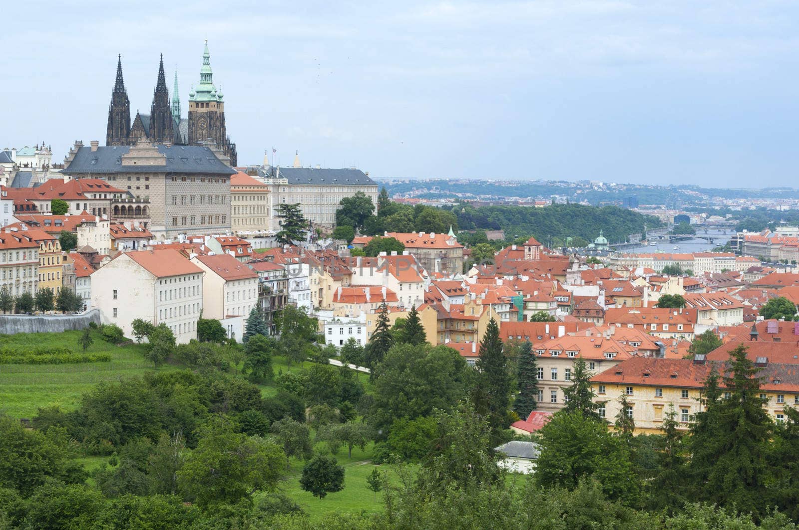 Historical center of Prague with St. Vitus Cathedral, Czech Republic