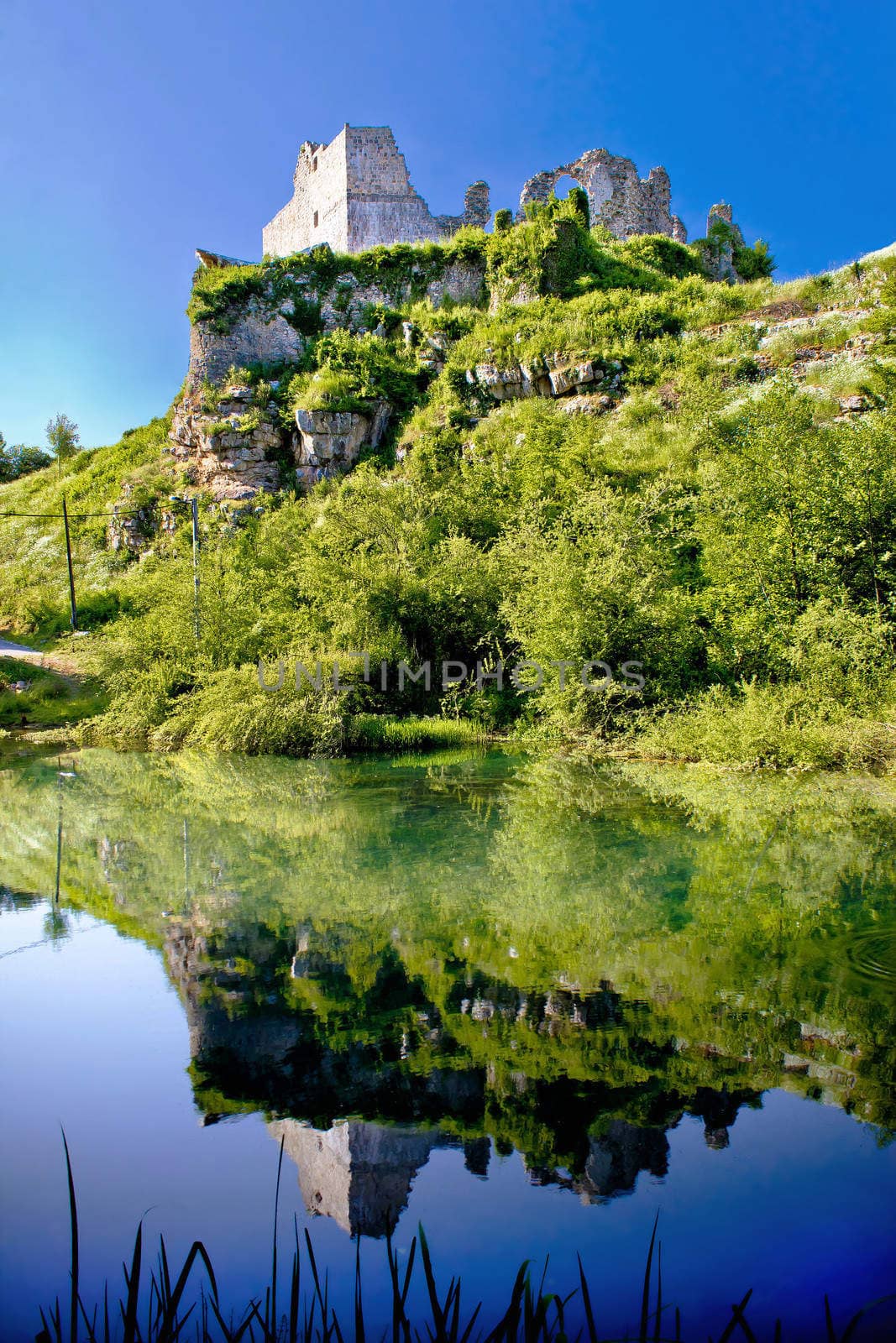 Slunj fortress ruins river reflection by xbrchx