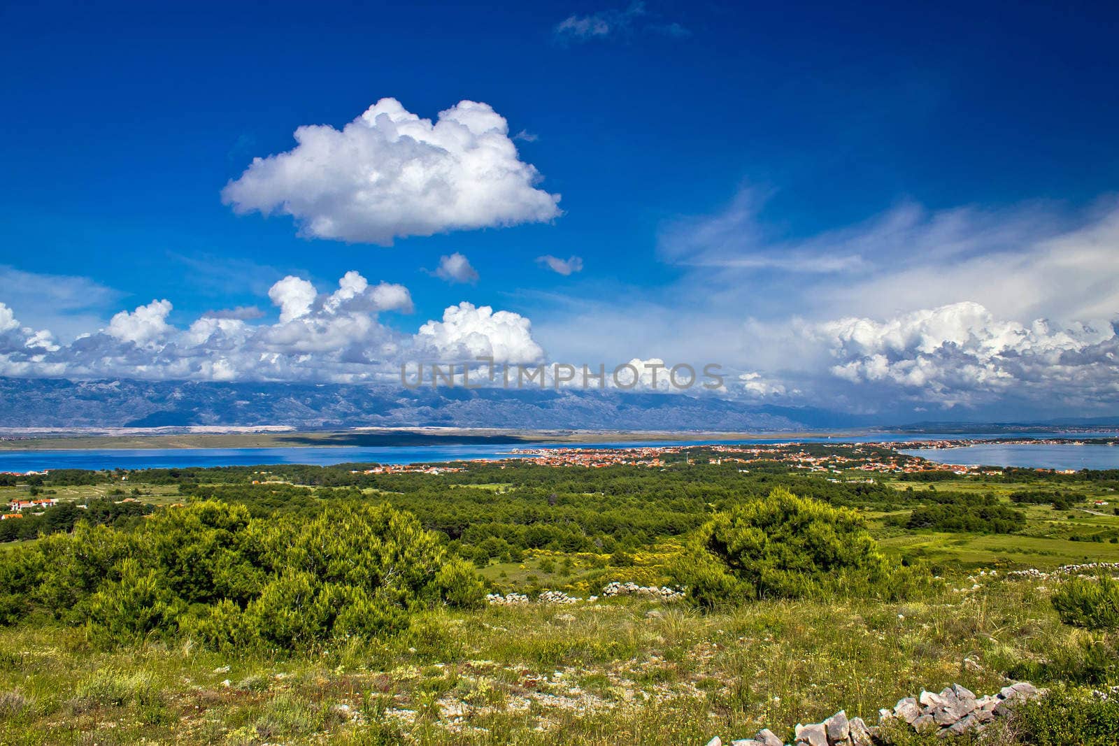 Island of Vir view from the hill, Dalmatia, Croatia