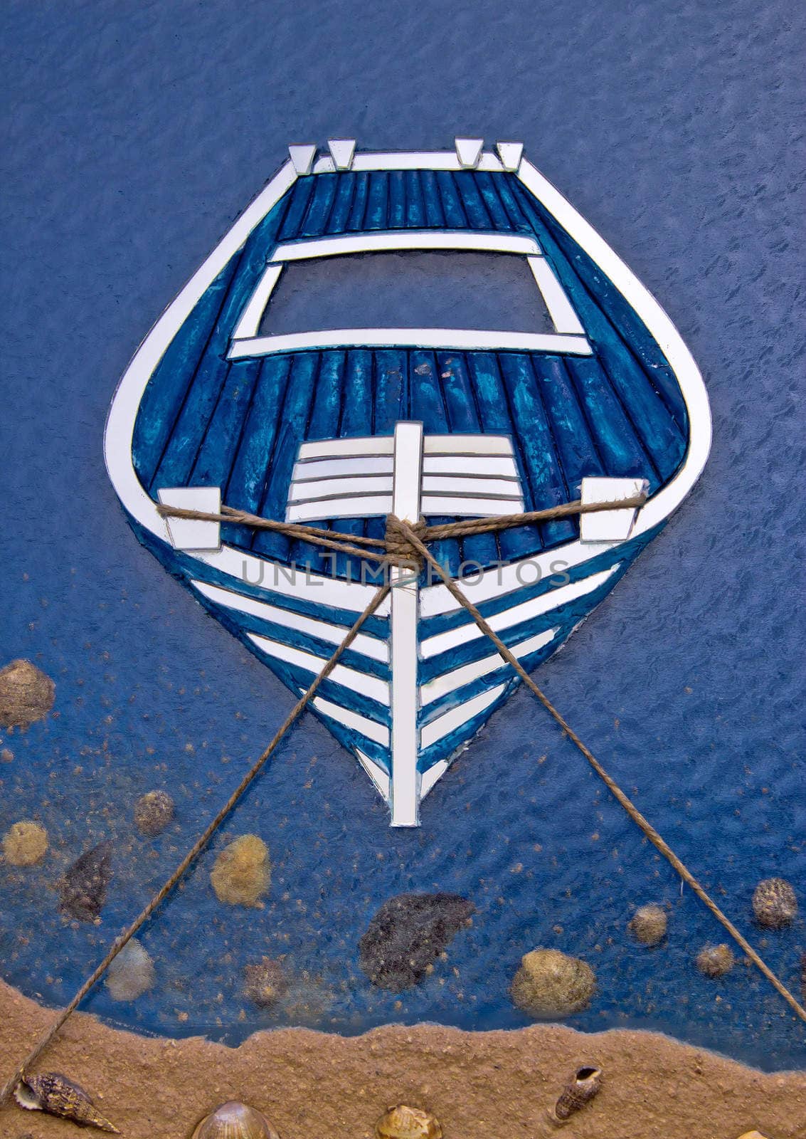 Wooden boat and beach symbol by xbrchx