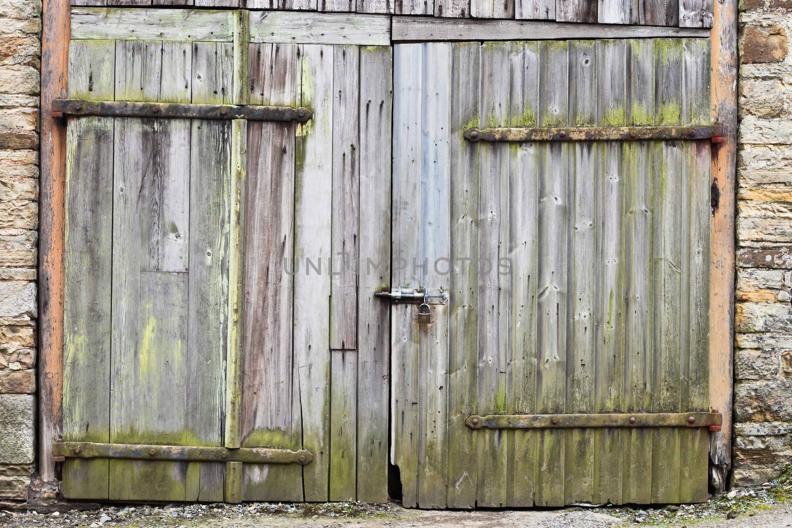 Rustic barn door as a background image