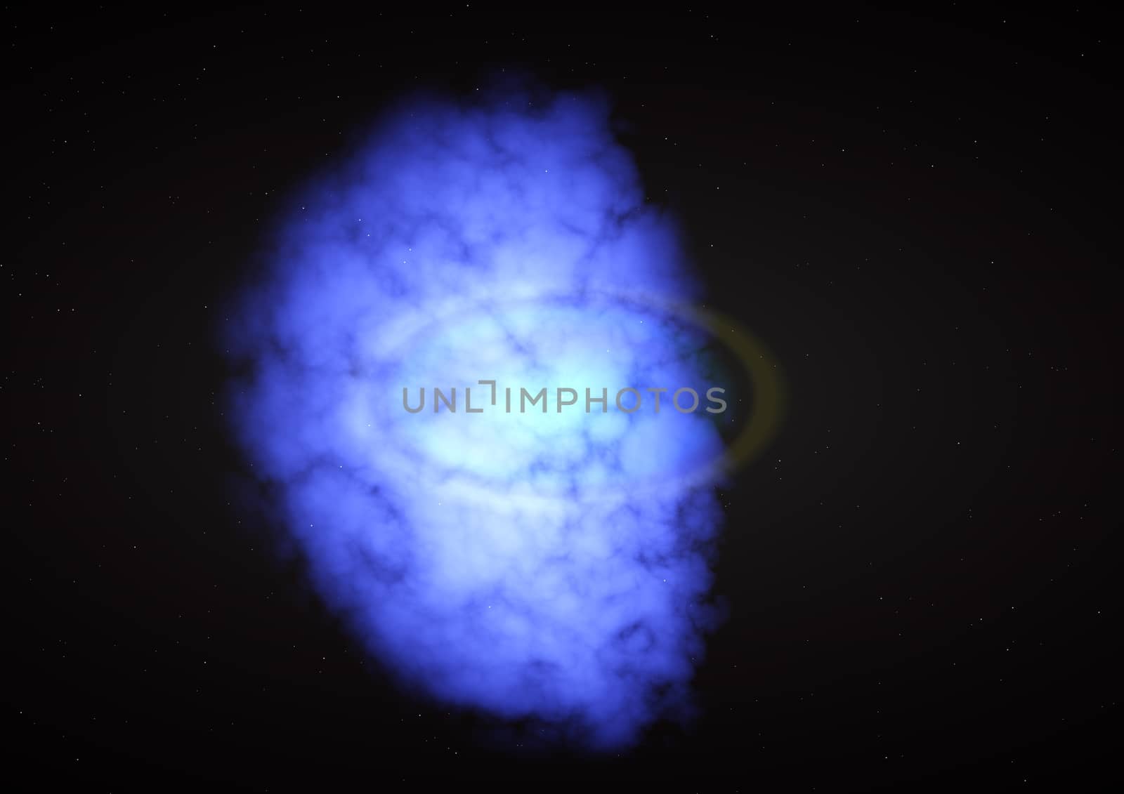 Star field in space and a gas congestion