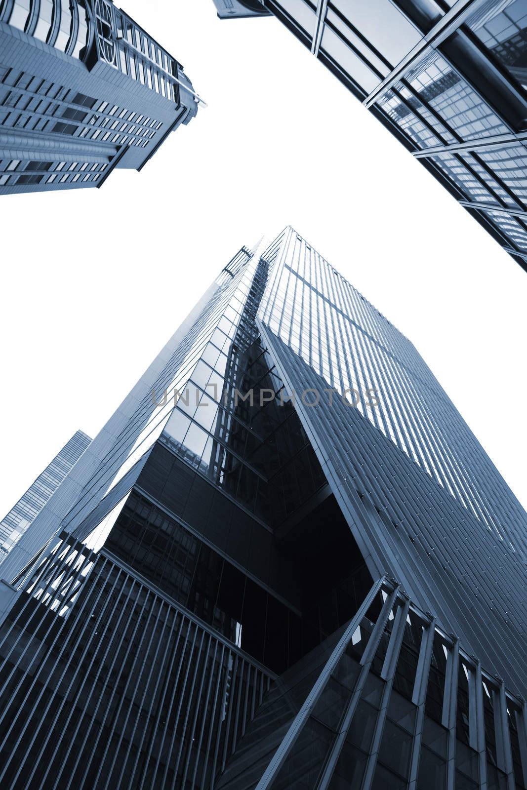 Cityscape with modern office building under sky in Hong Kong, Asia.