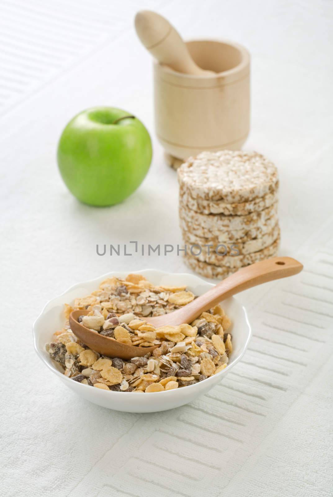 set of dietary food