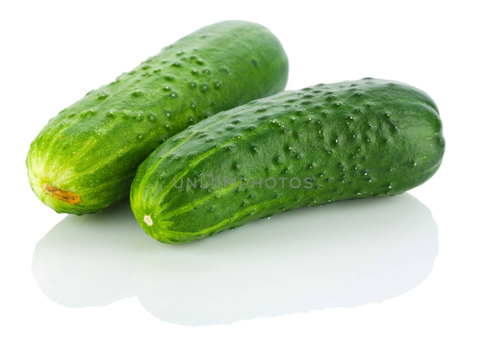 two isolated cucumber