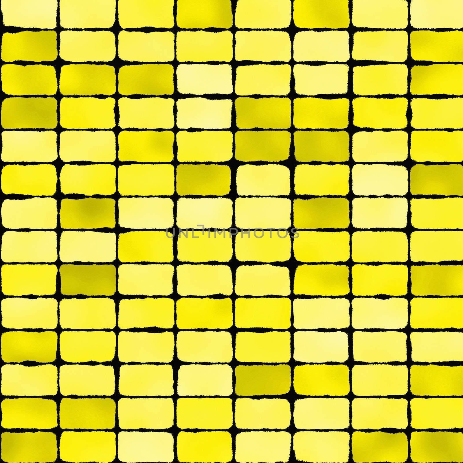 Yellow mosaic tile seamless pattern - background for