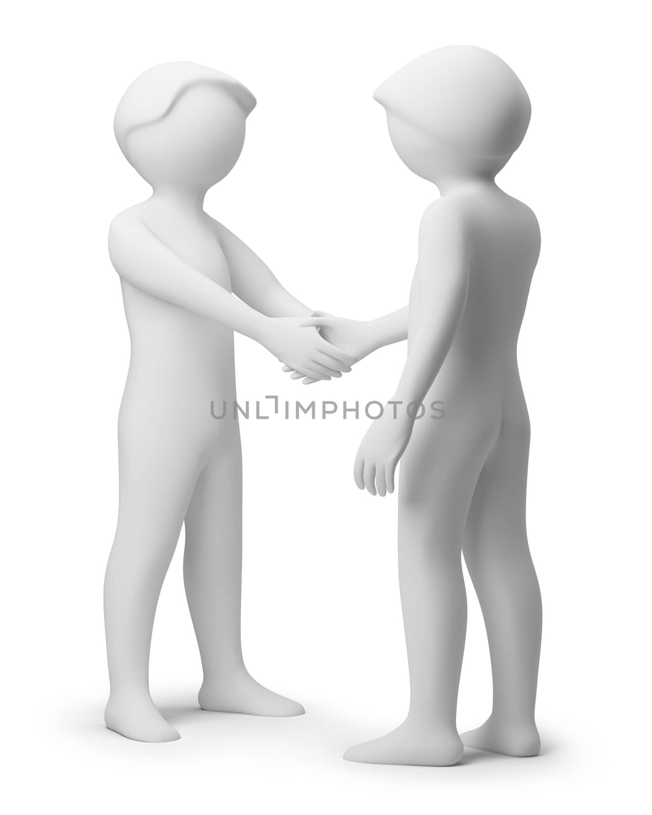 3d people greeting. 3d image. Isolated white background.