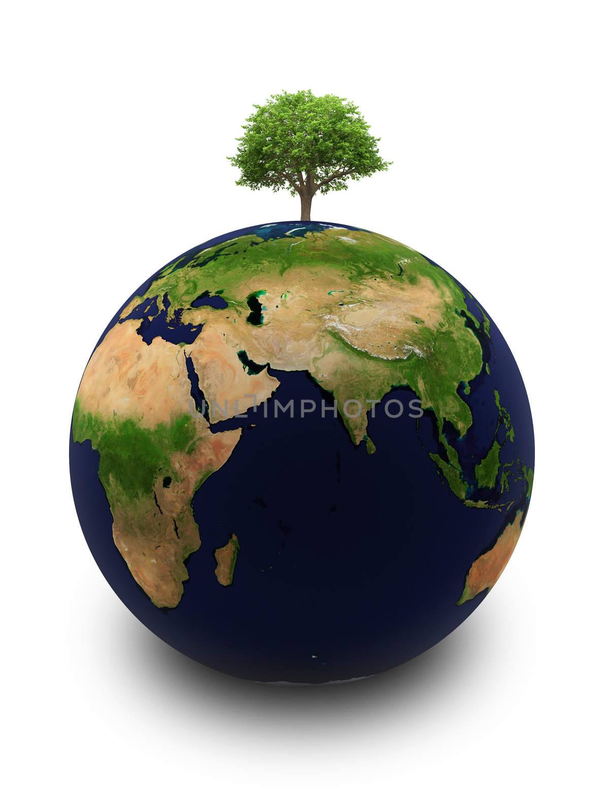 Earth with a tree by Anatoly