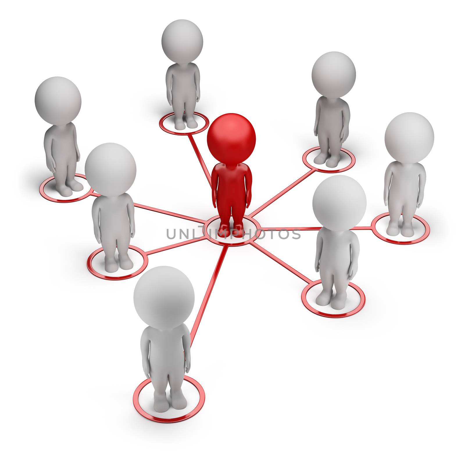 3d small people - concept of partnership network. 3d image. White background.