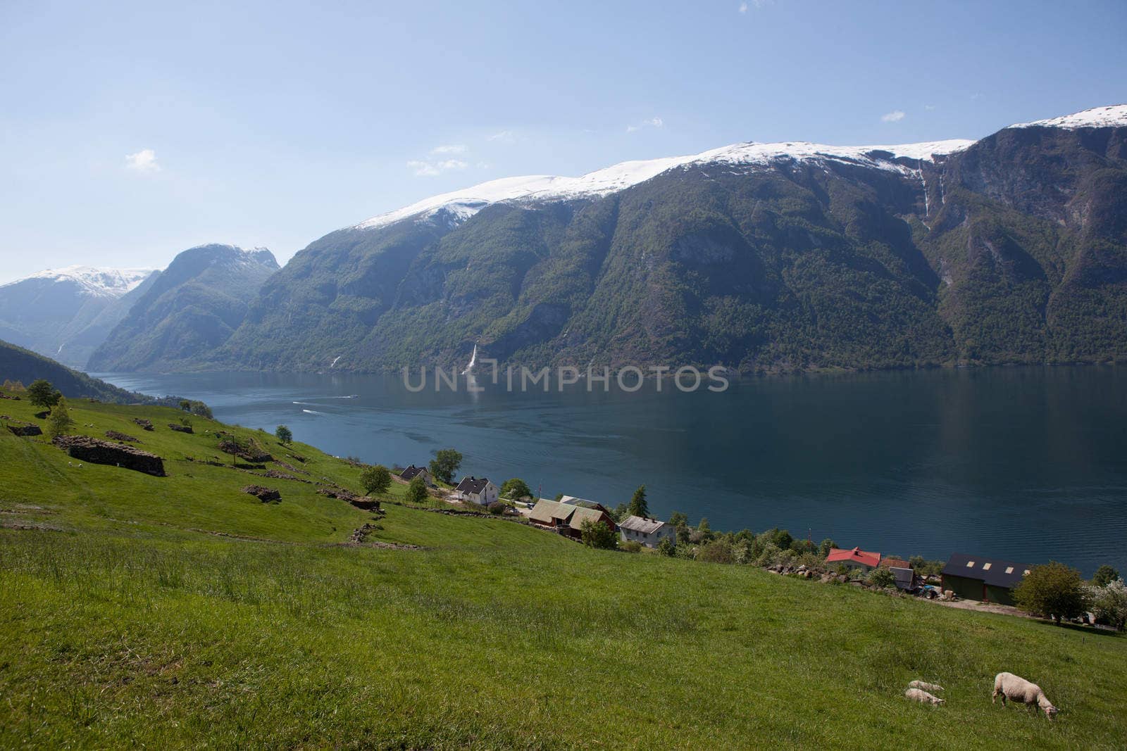The picture shows somewhere in Norway with mountains and fjords.