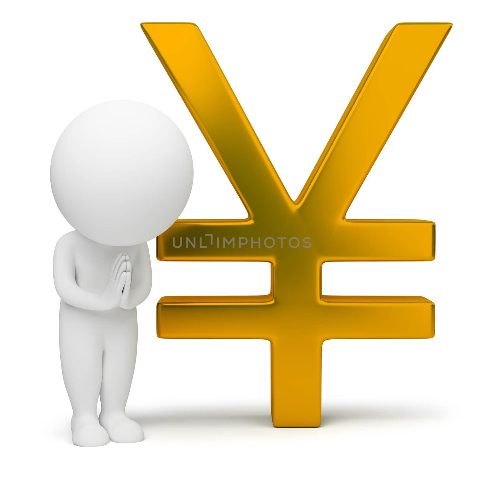 3d small people - yen sign by Anatoly