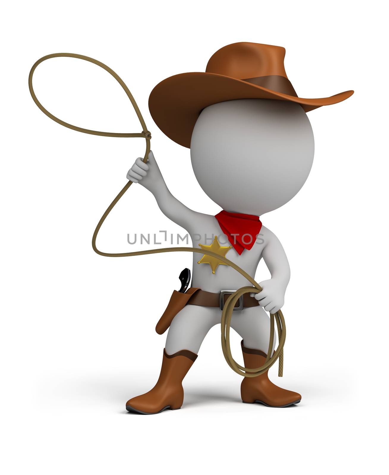 3d small people - cowboy by Anatoly