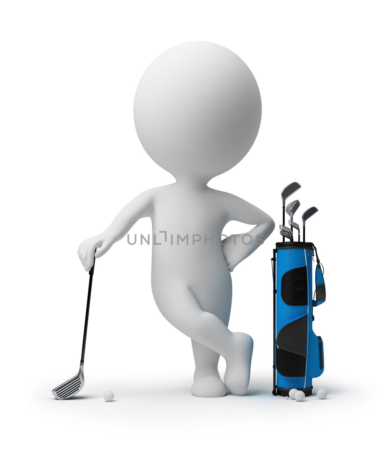 3d small people - golf by Anatoly