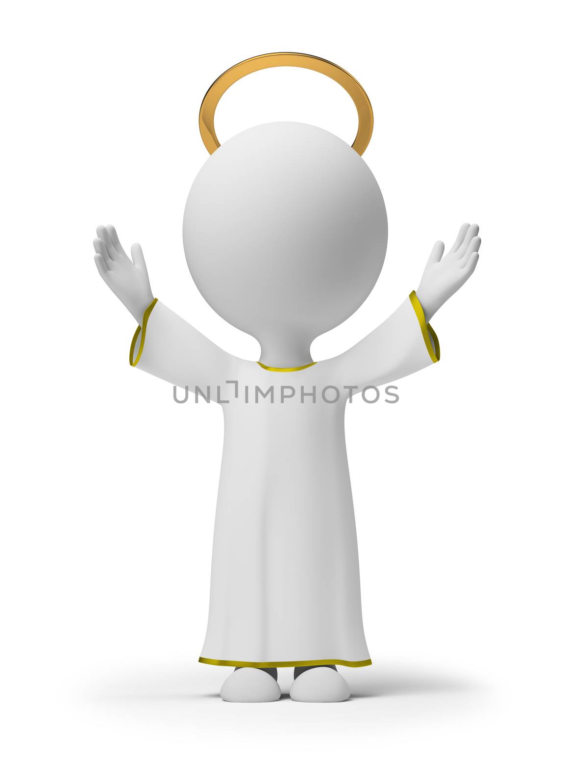 3d small people. 3d image. Isolated white background.