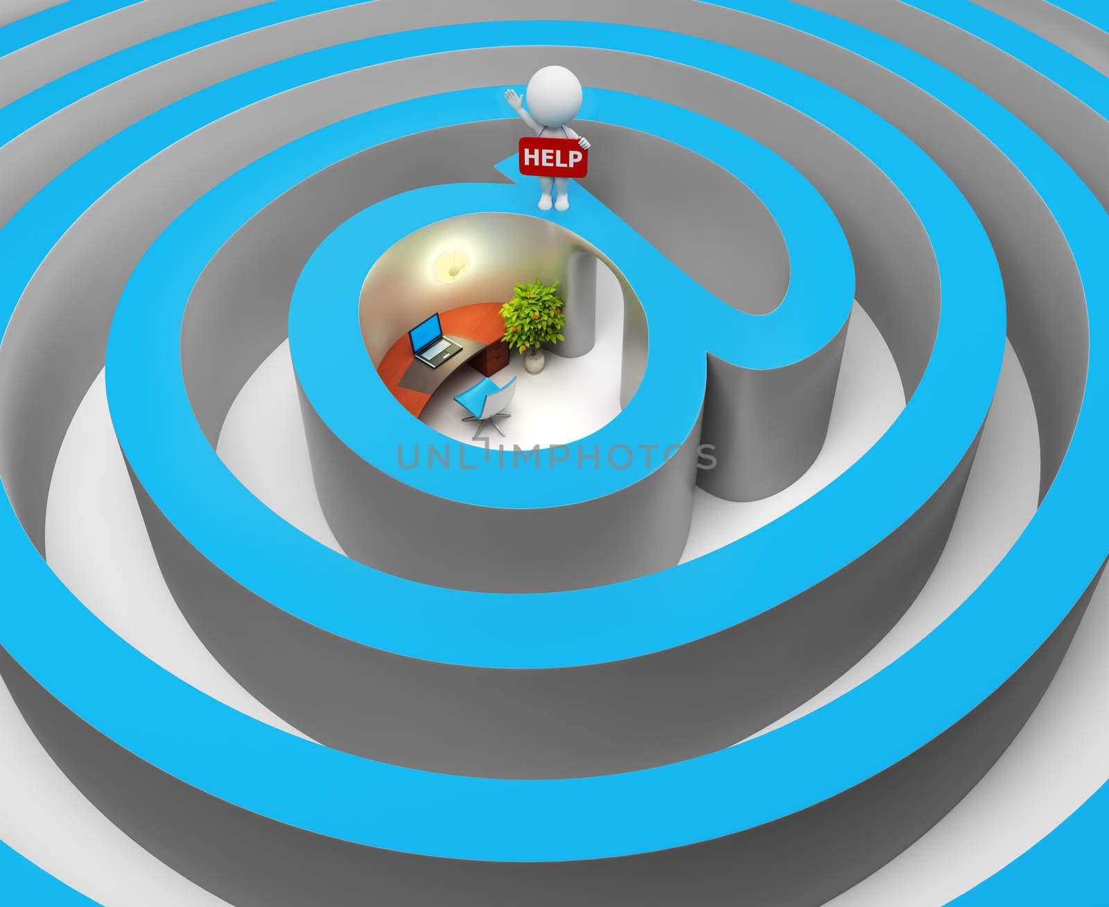 3d small people - internet a labyrinth by Anatoly