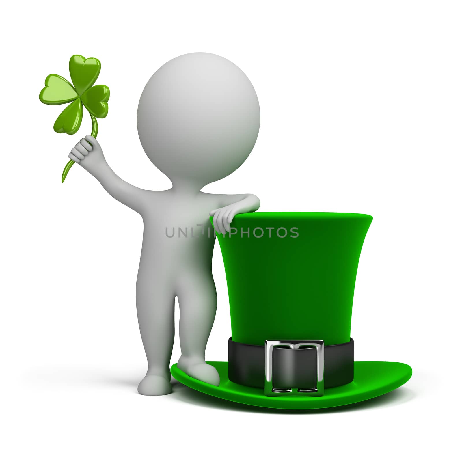 3d small people - hat of Saint Patrick by Anatoly