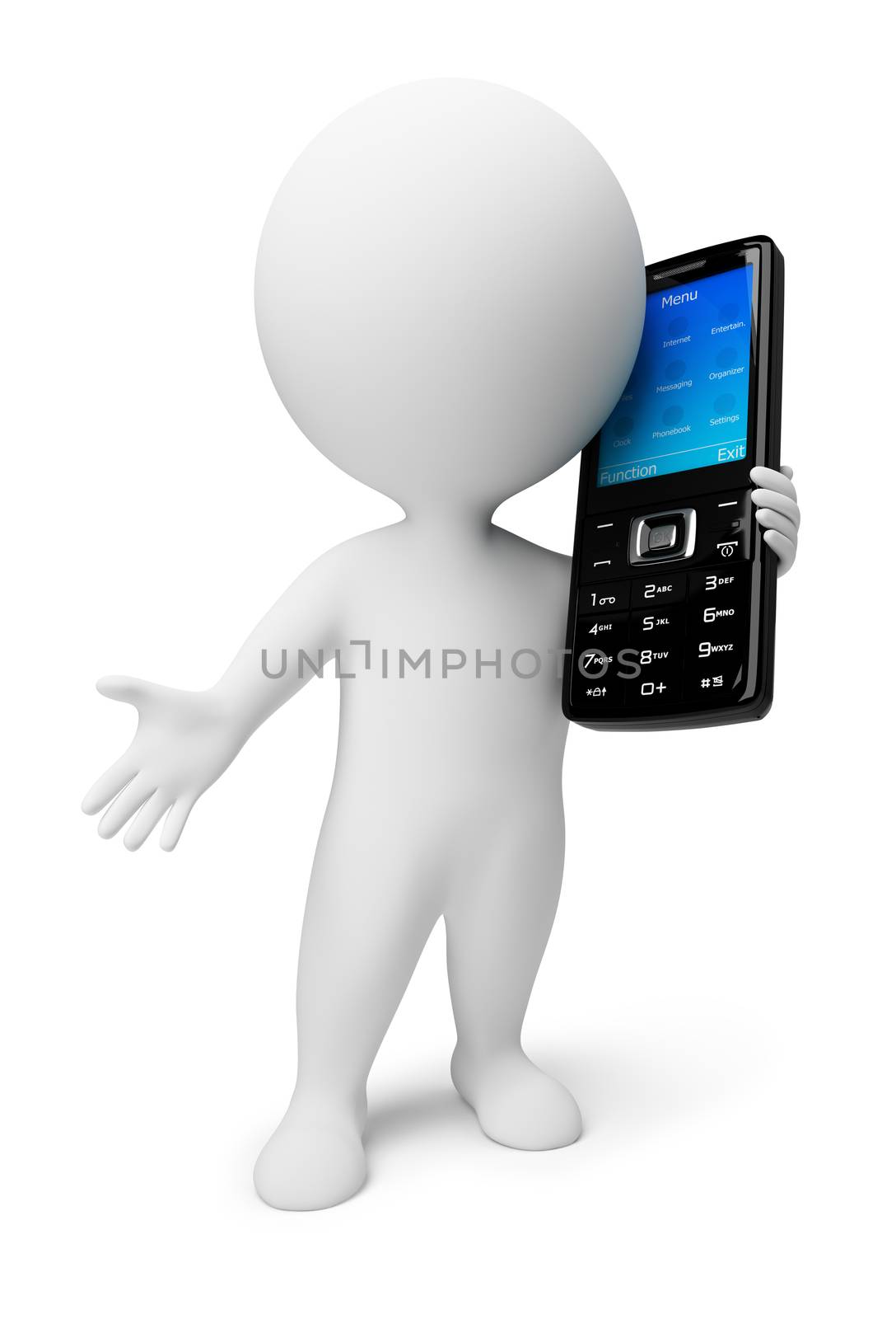 3d small people - mobile phone by Anatoly