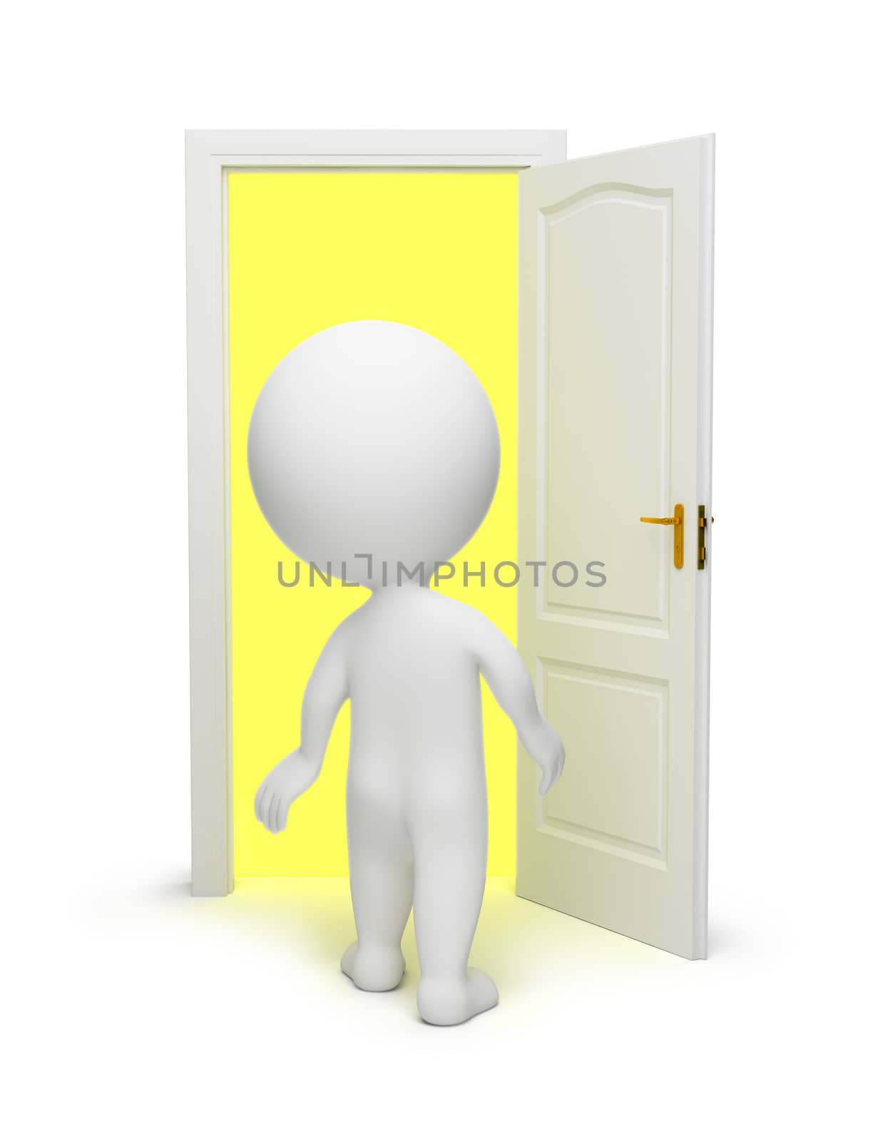 3d small people - open door by Anatoly