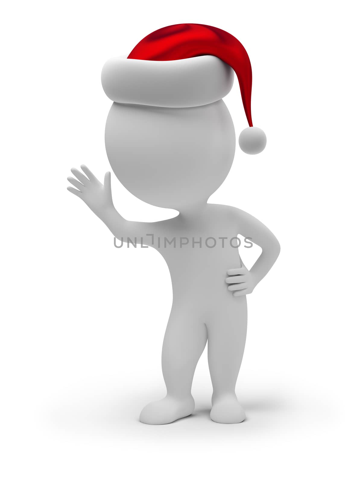 3d small people - Santa Claus. 3d image. Isolated white background.