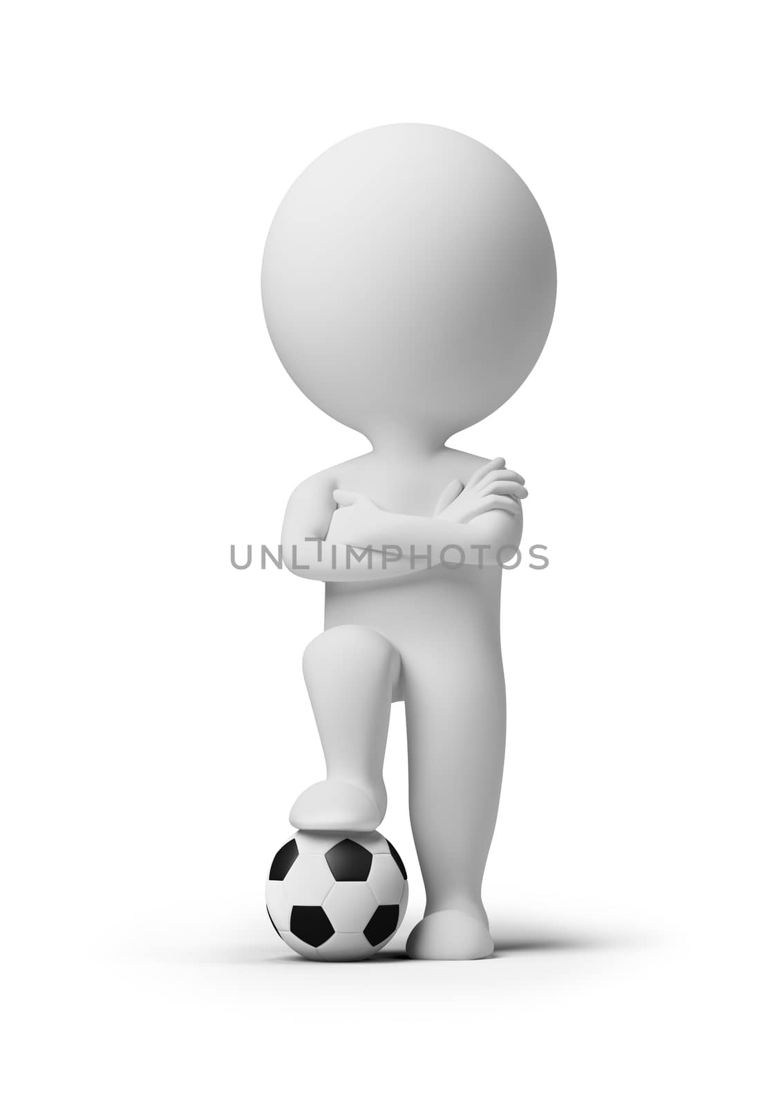3d small people - soccer player with a ball by Anatoly