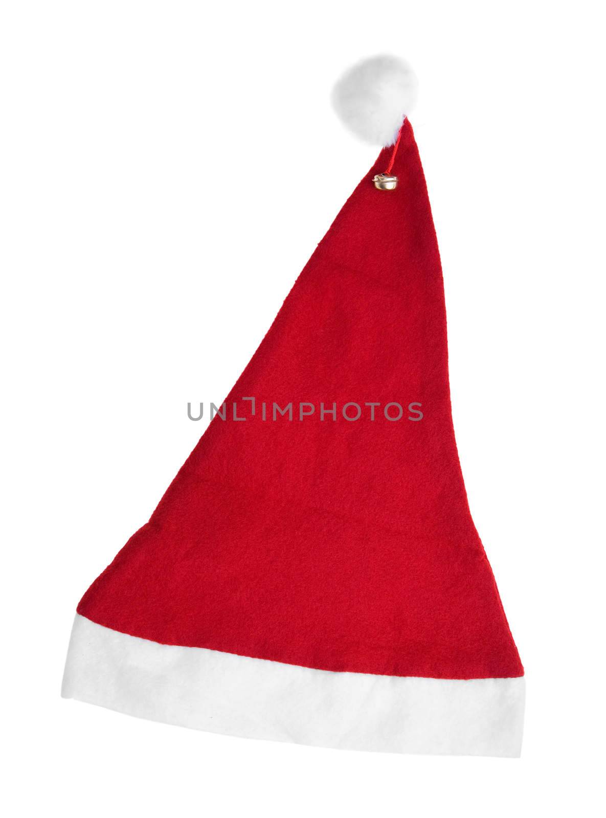 Santa's red hat isolated on white