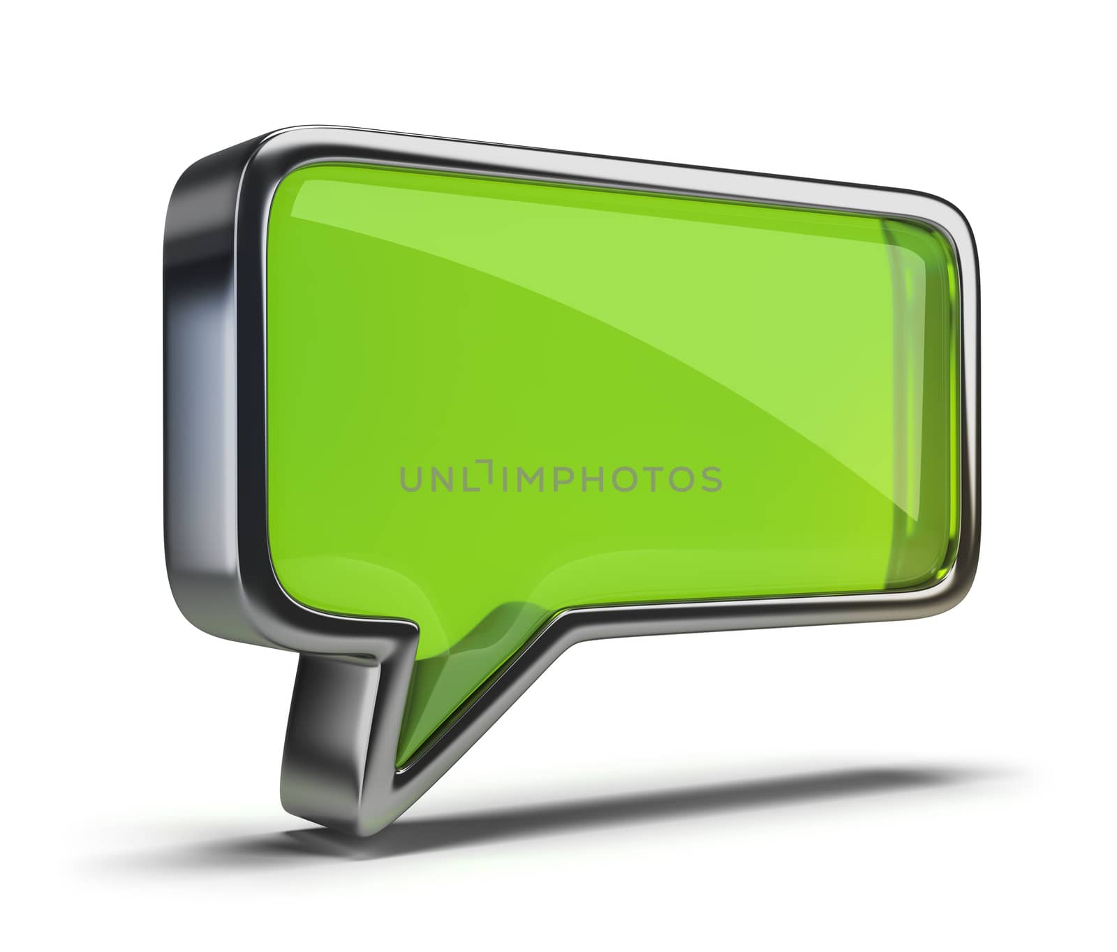 polished glass icon chat. 3d image. Isolated white background.