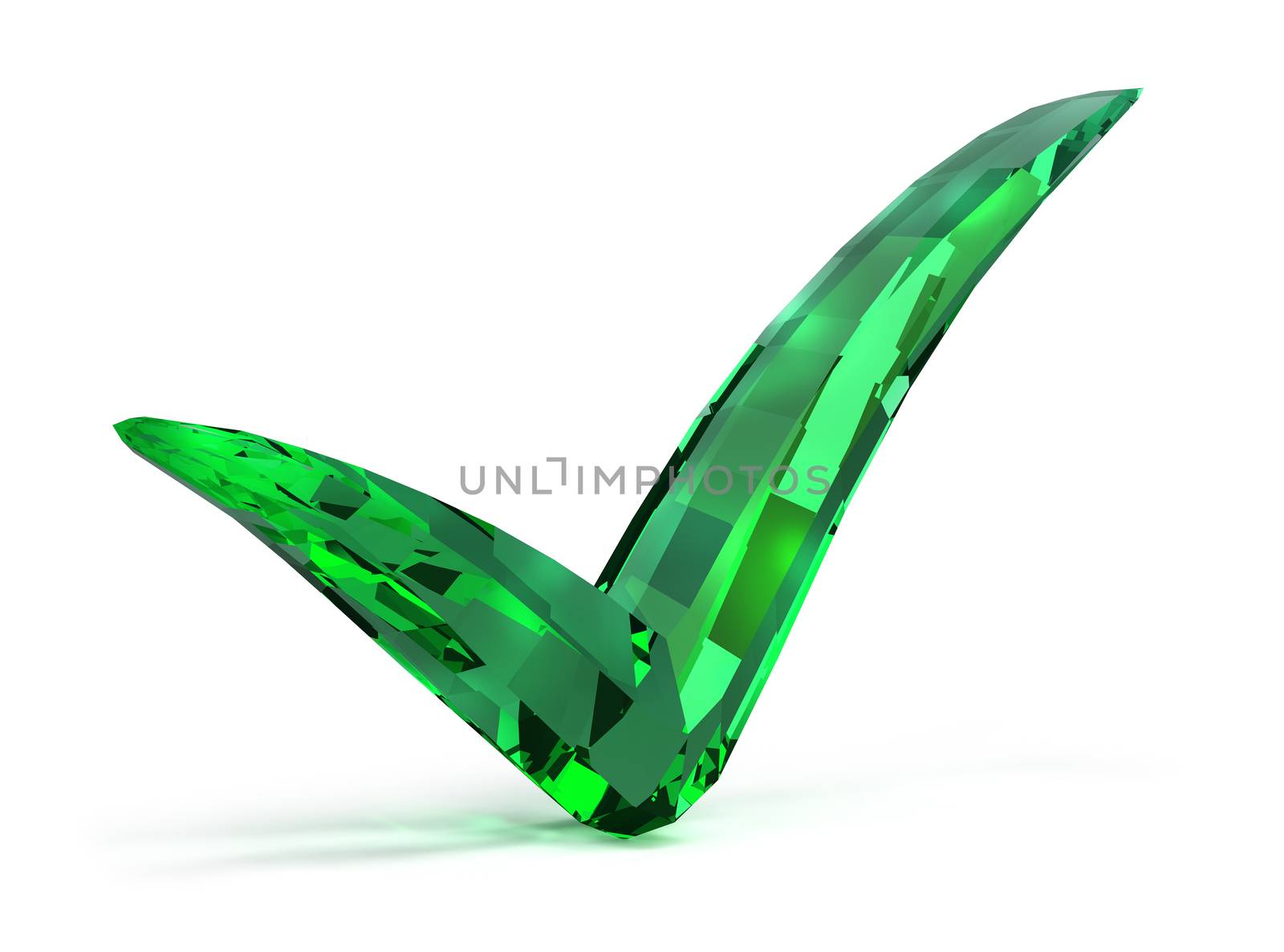 emerald checked. 3d image. Isolated white background.