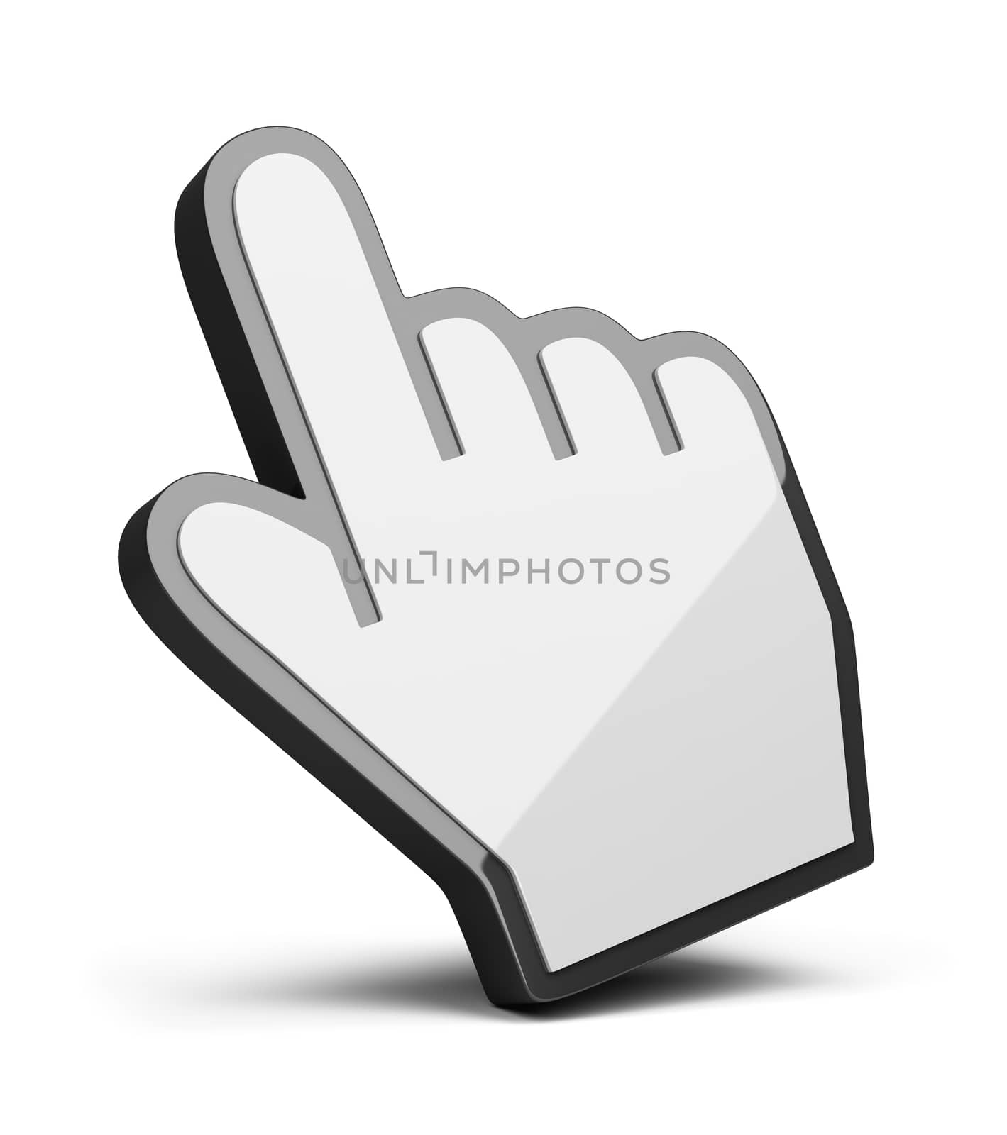 hand cursor. 3d image. Isolated white background.