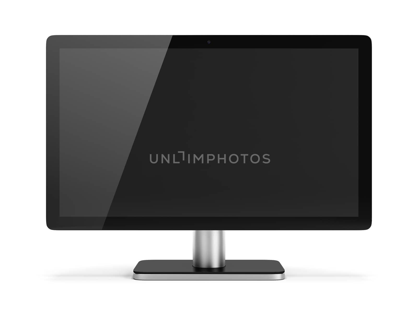 computer monitor. 3d image. Isolated white background.