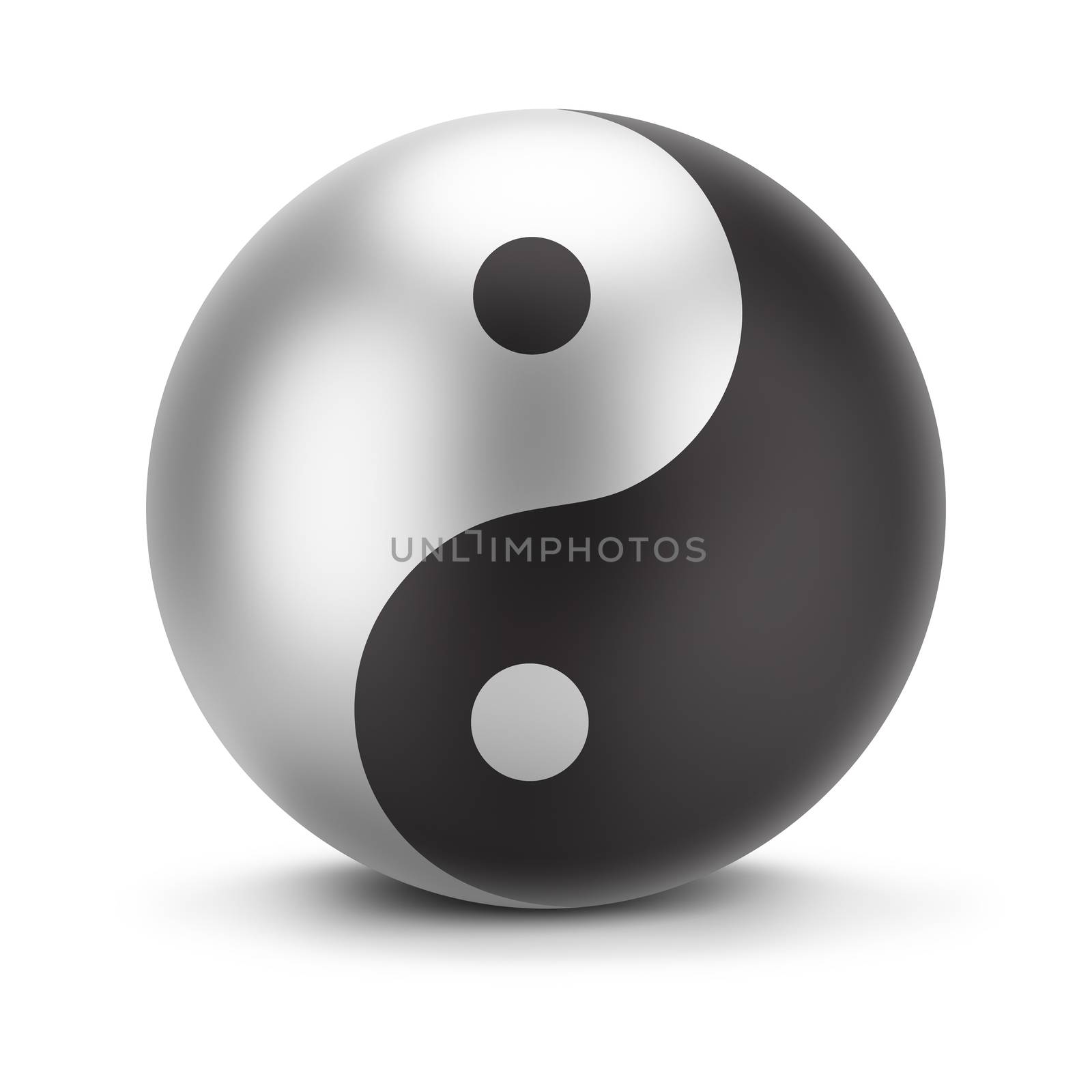 sign yin yang. 3d image. Isolated white background.