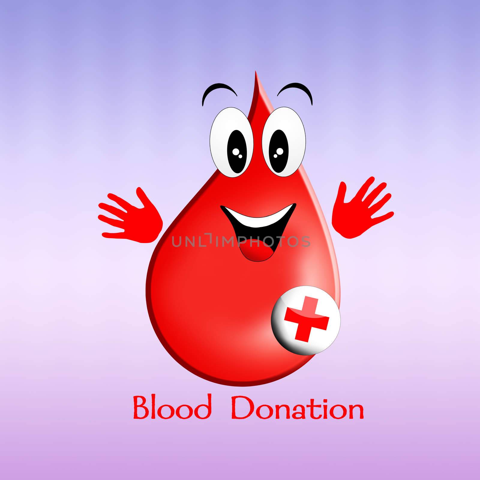 Blood donation with drop