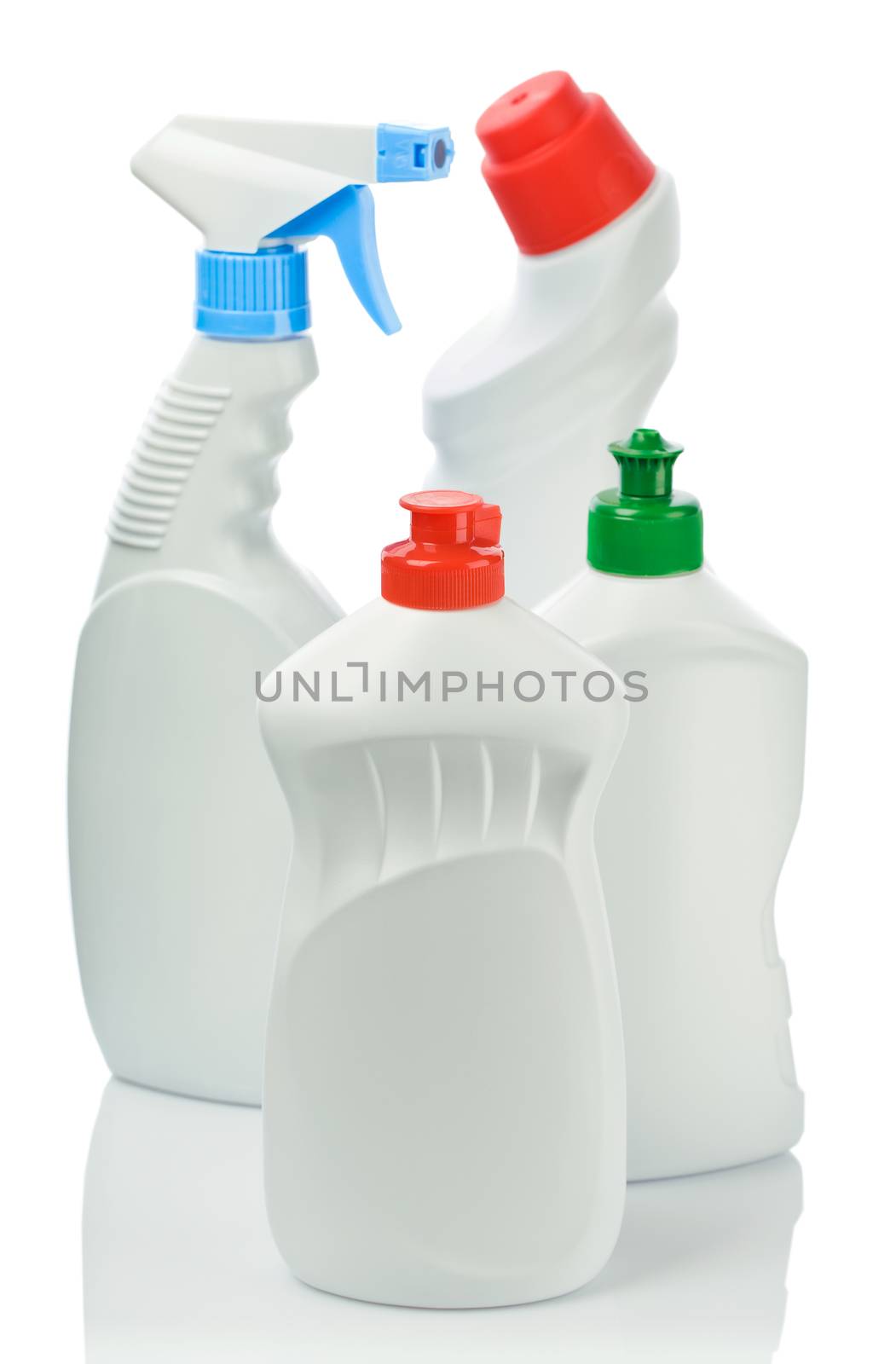 four bottles for cleaning