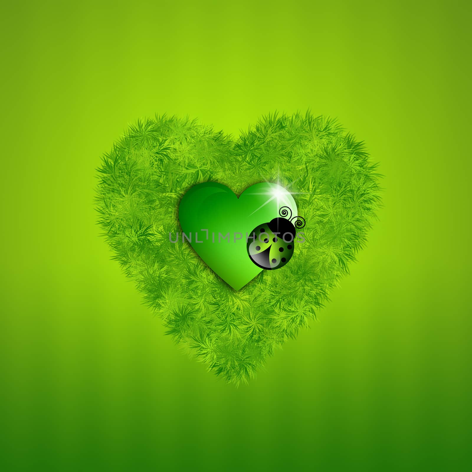 Green grass heart