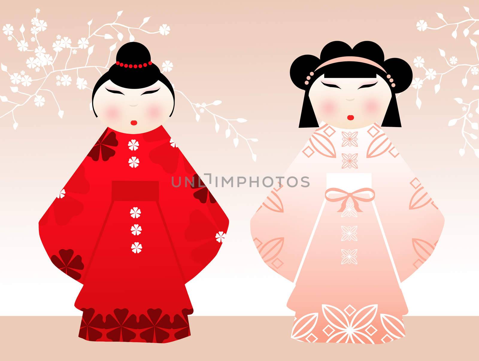 Kokeshi dolls by sognolucido
