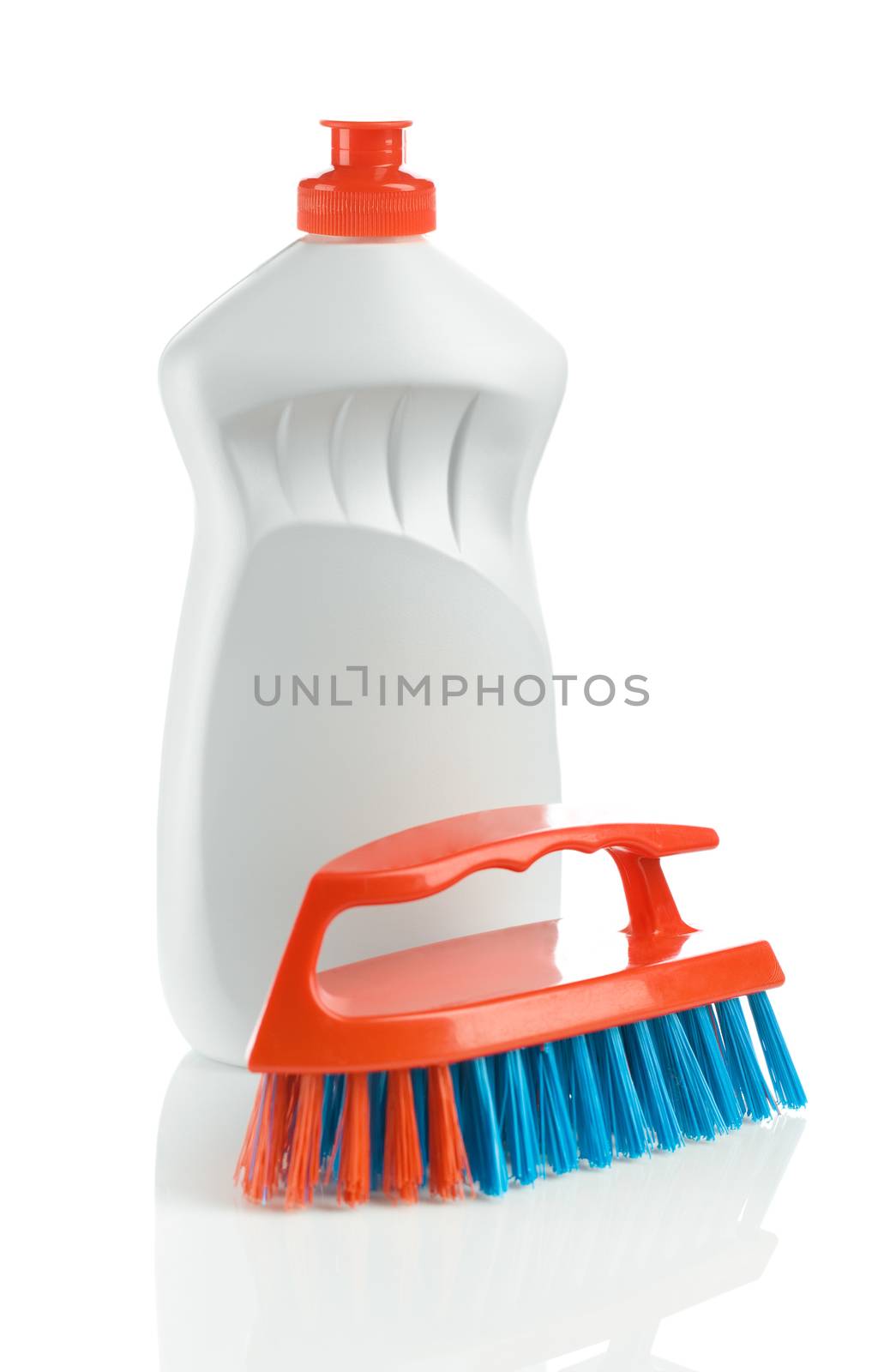 brush with detergent