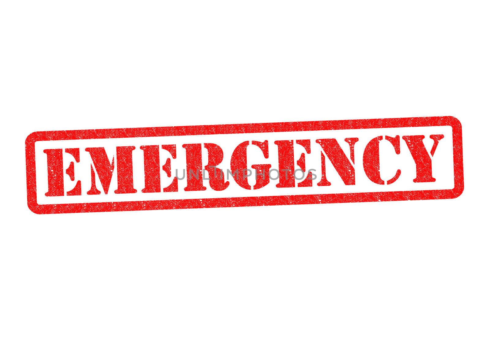 EMERGENCY Rubber Stamp over a white background.