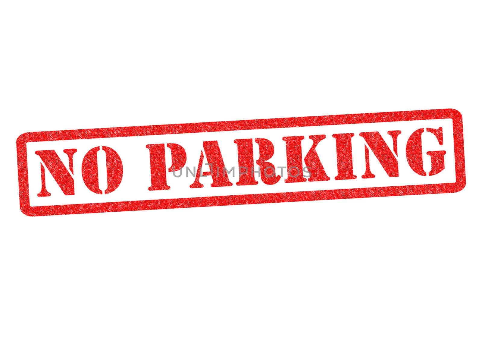 NO PARKING Rubber Stamp over a white background.