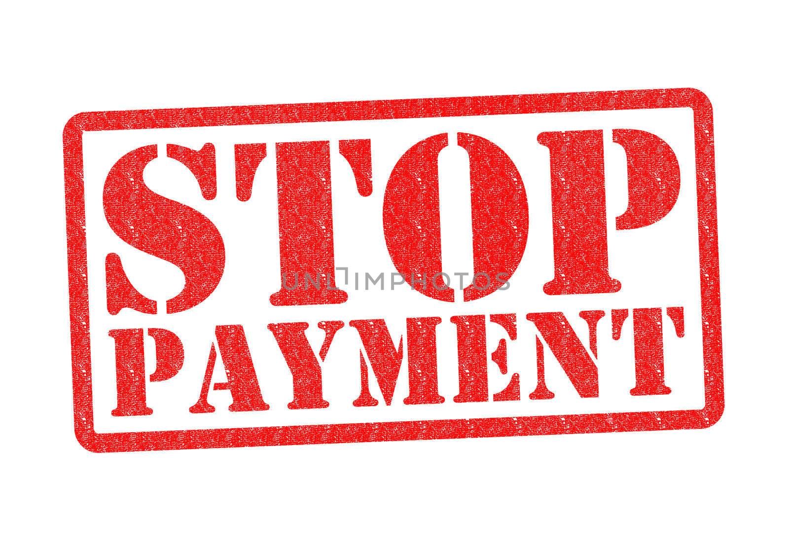 STOP PAYMENT Rubber Stamp over a white background.