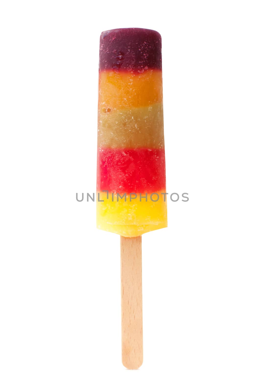 Ice lolly popsicle over a white background