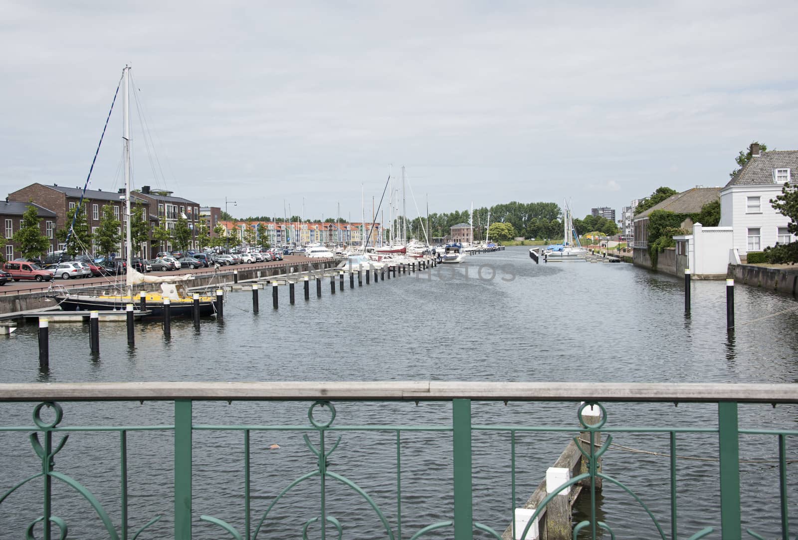 view from the bridge in dutch city Hellevoetsluis
